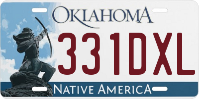 OK license plate 331DXL