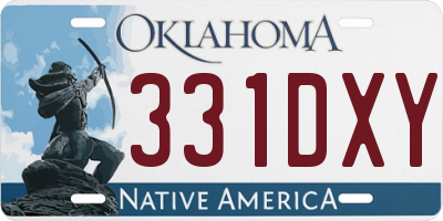 OK license plate 331DXY