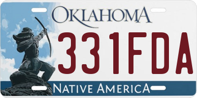 OK license plate 331FDA