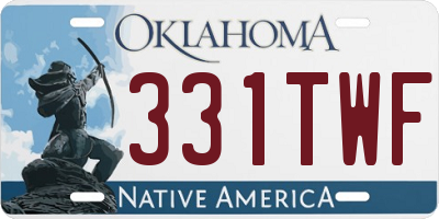 OK license plate 331TWF
