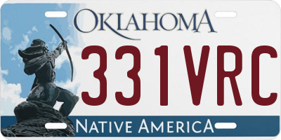 OK license plate 331VRC