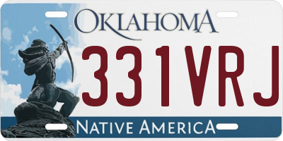 OK license plate 331VRJ
