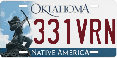 OK license plate 331VRN