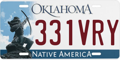 OK license plate 331VRY