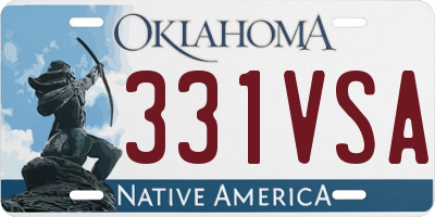 OK license plate 331VSA
