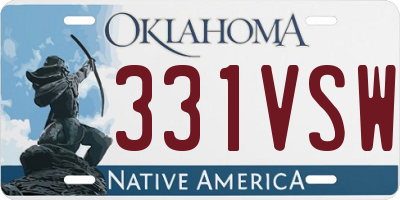 OK license plate 331VSW