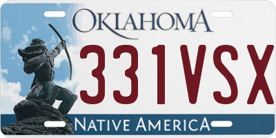 OK license plate 331VSX