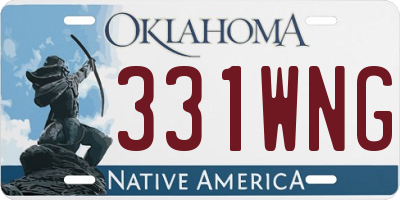 OK license plate 331WNG