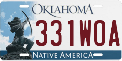 OK license plate 331WOA