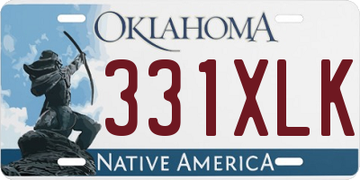 OK license plate 331XLK