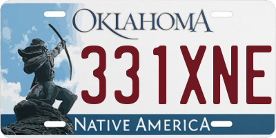 OK license plate 331XNE