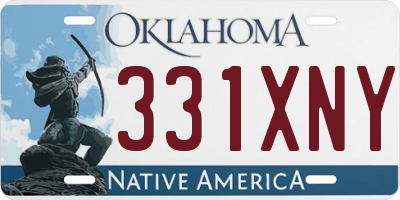 OK license plate 331XNY