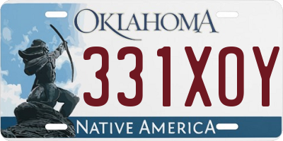 OK license plate 331XOY