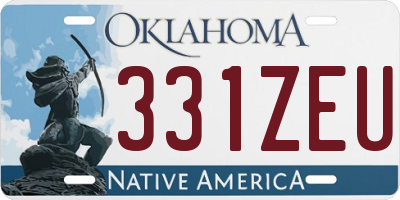 OK license plate 331ZEU