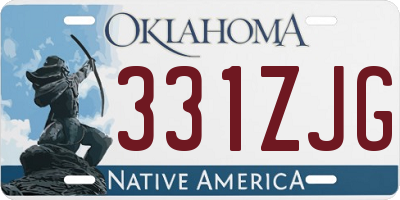 OK license plate 331ZJG