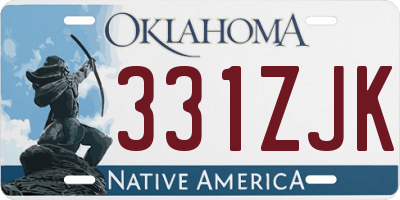 OK license plate 331ZJK
