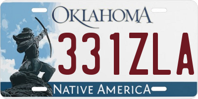 OK license plate 331ZLA