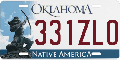 OK license plate 331ZLO