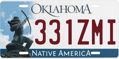 OK license plate 331ZMI
