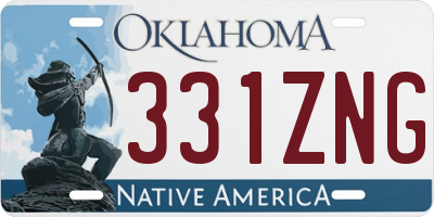 OK license plate 331ZNG