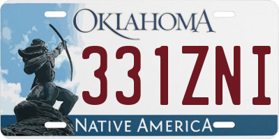 OK license plate 331ZNI