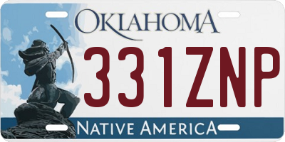 OK license plate 331ZNP