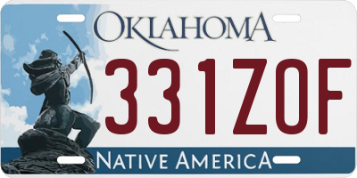 OK license plate 331ZOF