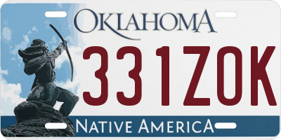 OK license plate 331ZOK