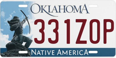 OK license plate 331ZOP
