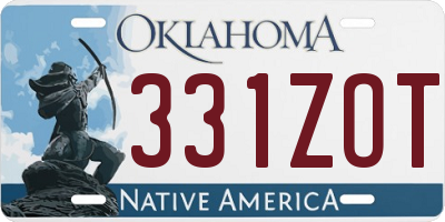 OK license plate 331ZOT