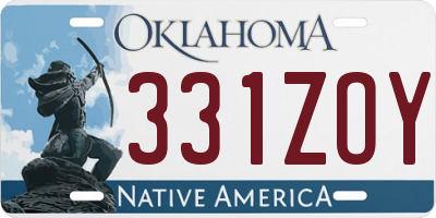 OK license plate 331ZOY