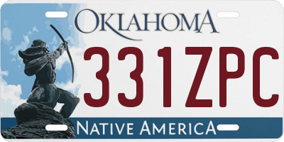 OK license plate 331ZPC