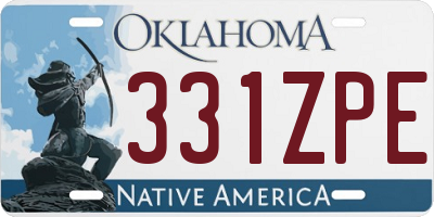 OK license plate 331ZPE