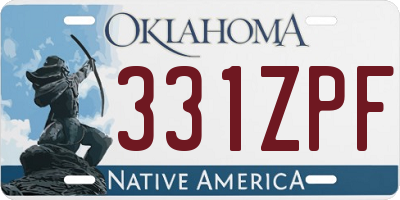 OK license plate 331ZPF