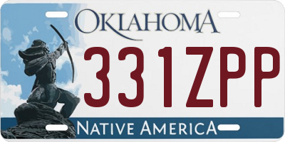 OK license plate 331ZPP