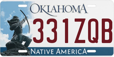 OK license plate 331ZQB