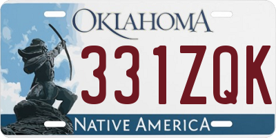 OK license plate 331ZQK