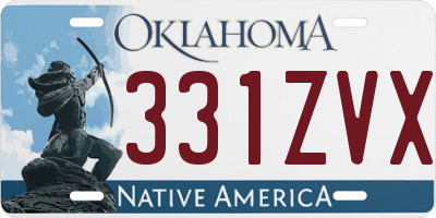 OK license plate 331ZVX