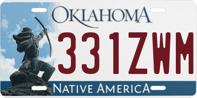 OK license plate 331ZWM