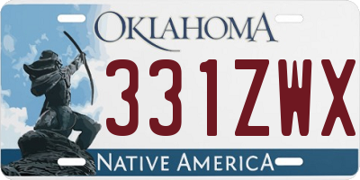 OK license plate 331ZWX