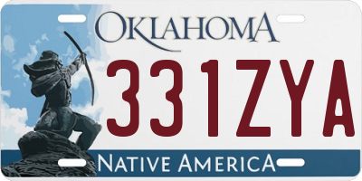OK license plate 331ZYA
