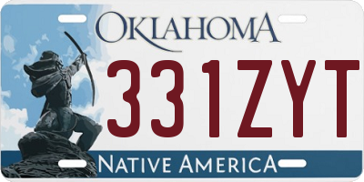 OK license plate 331ZYT