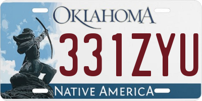 OK license plate 331ZYU