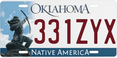 OK license plate 331ZYX