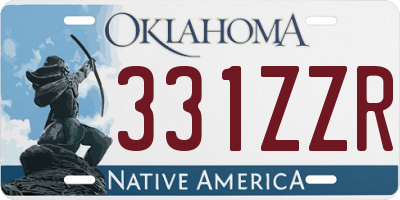 OK license plate 331ZZR
