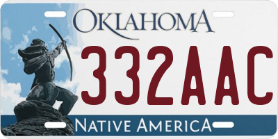 OK license plate 332AAC