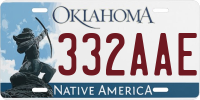 OK license plate 332AAE