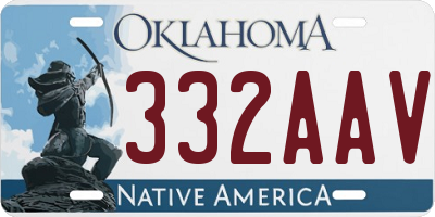 OK license plate 332AAV