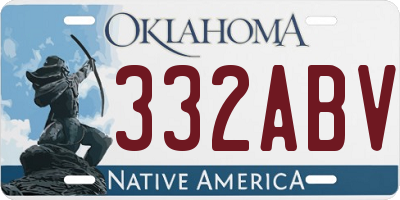 OK license plate 332ABV