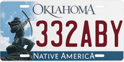 OK license plate 332ABY